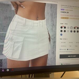 White Cargo Skirt